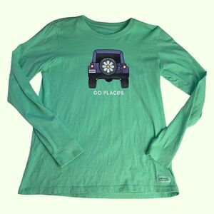 Life is Good long sleeved crusher tee “Go Places” with Jeep M